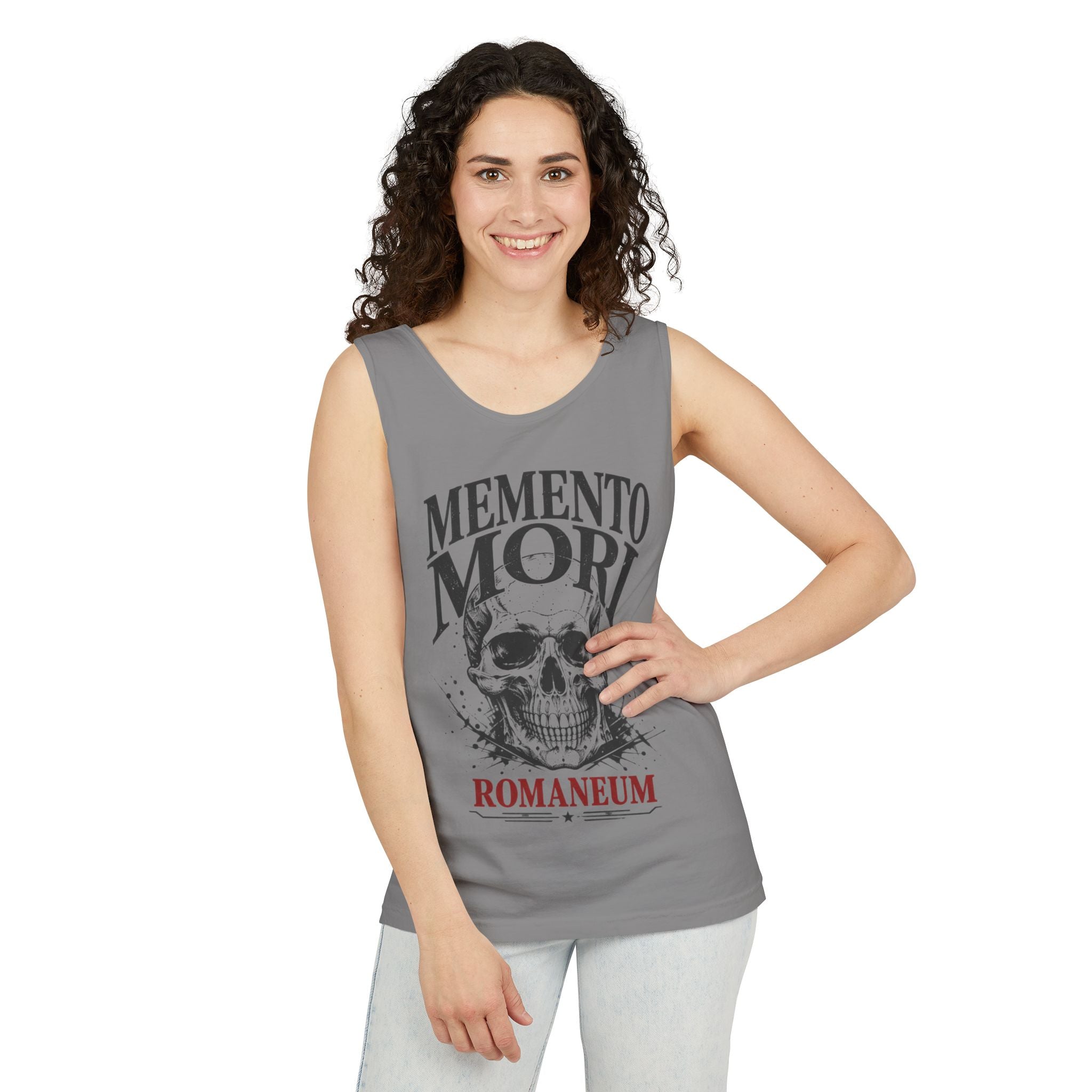 Memento Mori Skull Tank Top — Romaneum Vintage-Style Reminder Tank