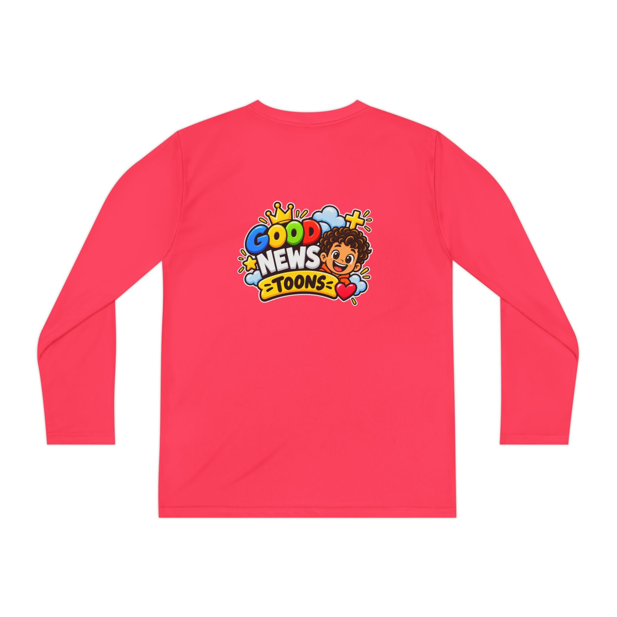 Faith Over Fear Youth Long Sleeve Tee — Good News Toons Graphic