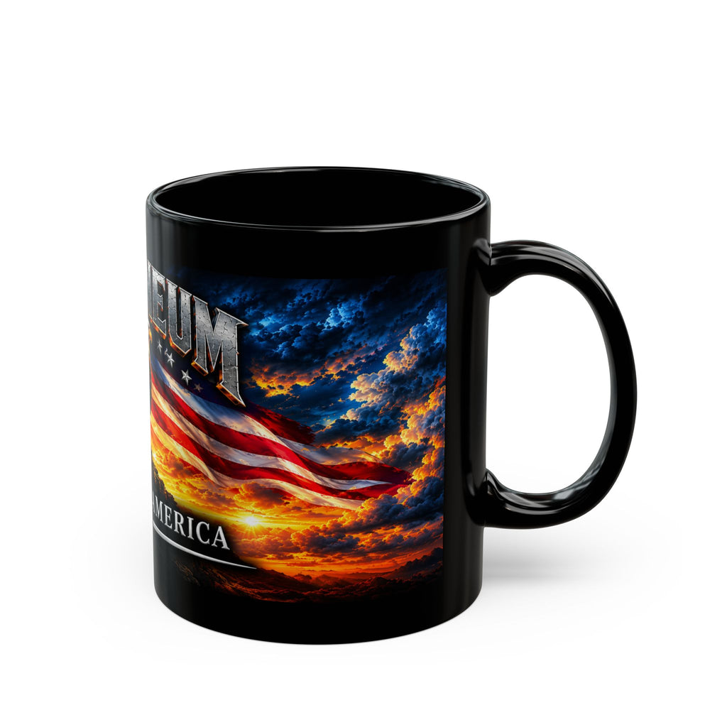 Patriotic Eagle Mug — "God Bless America" Black Coffee Cup