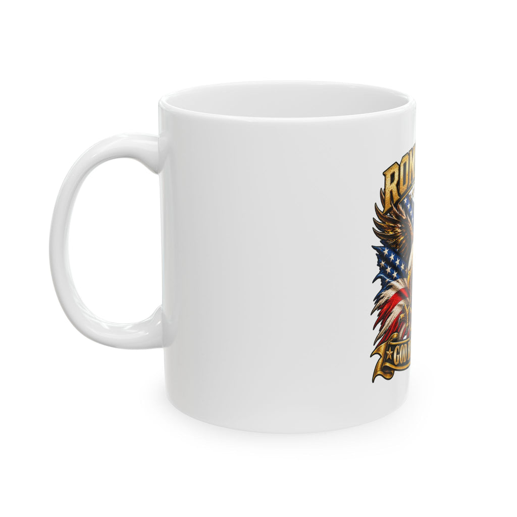 Ceramic Mug — Patriotic Bald Eagle "God Bless America" Coffee Cup