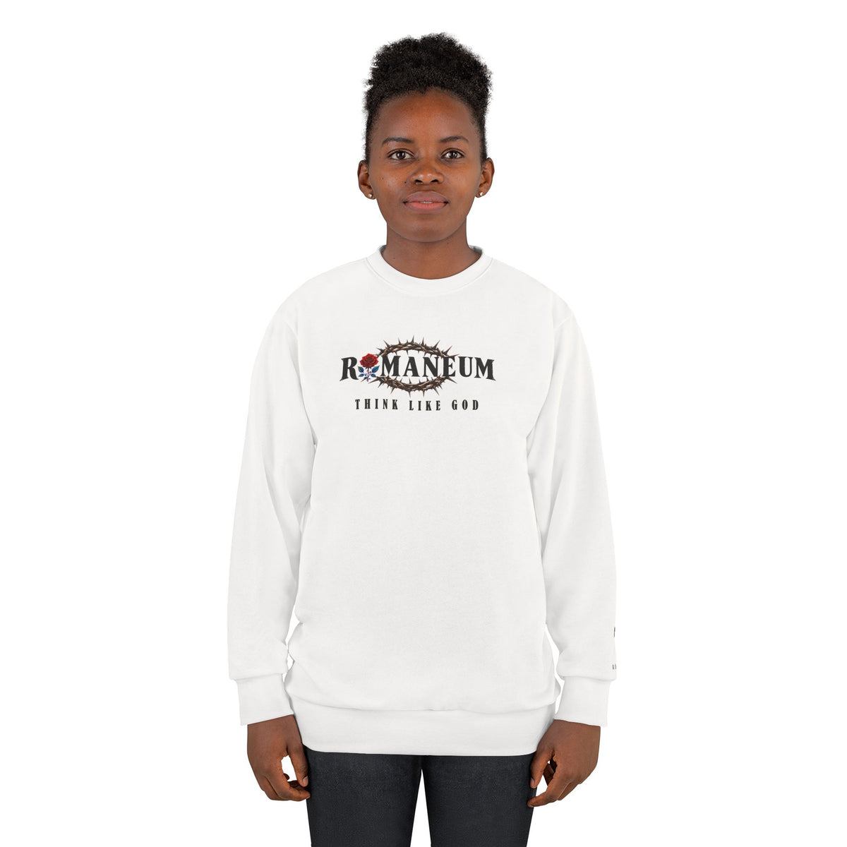 Think Like God Sweatshirt — Romaneum Rose Graphic Crewneck