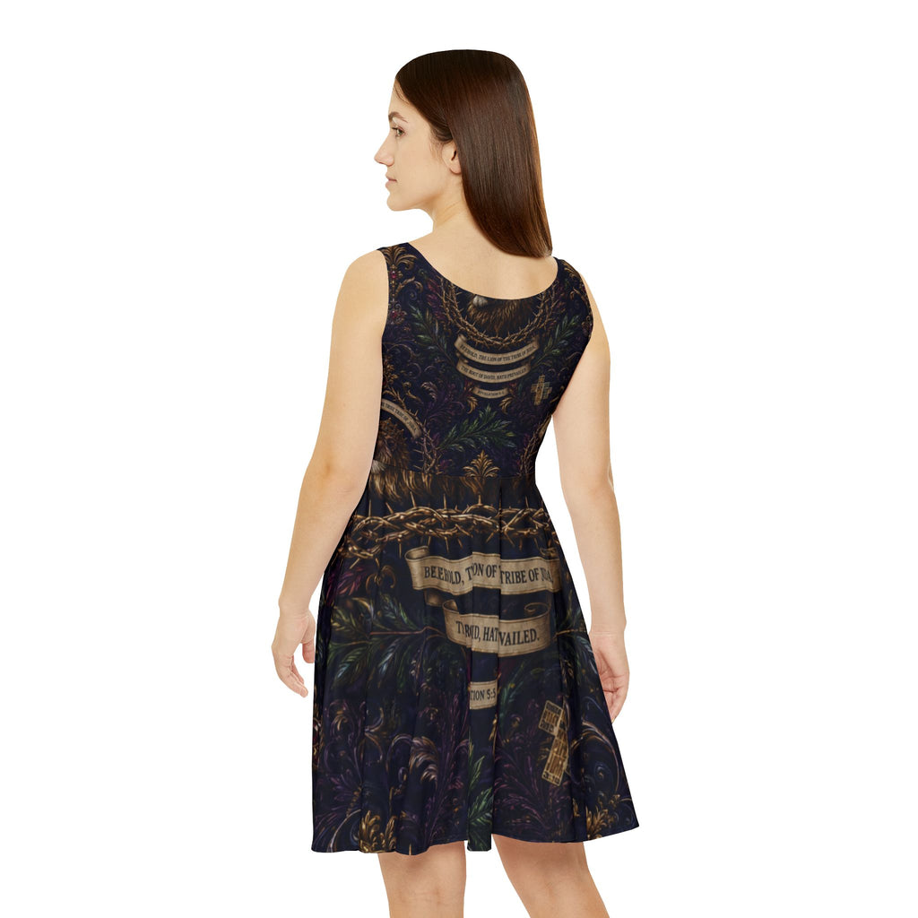 Baroque Floral Skater Dress — Vintage Dark Garden Print
