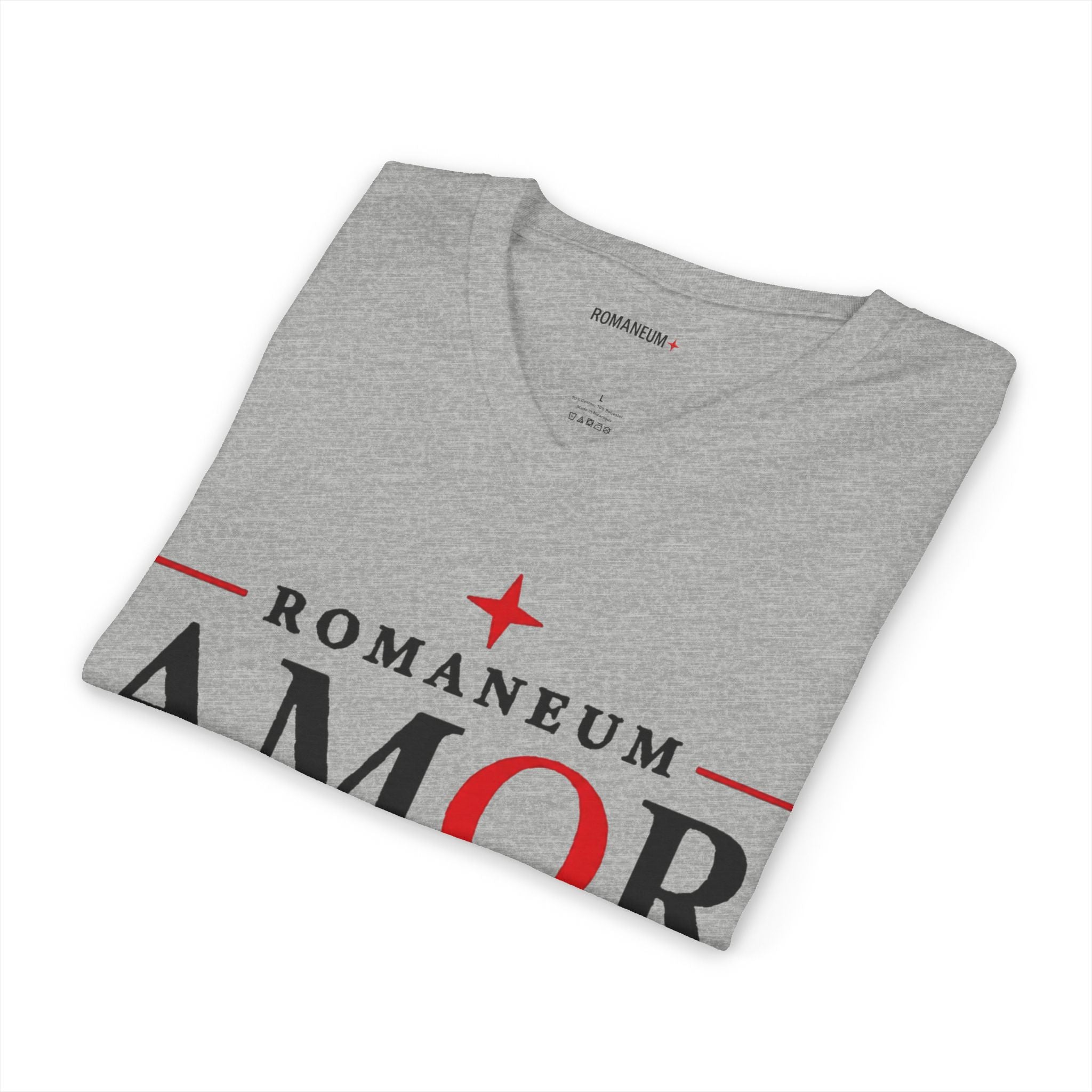 Romaneum "Amor/Roma" V-Neck Tee — God Is Love Christian Graphic Shirt