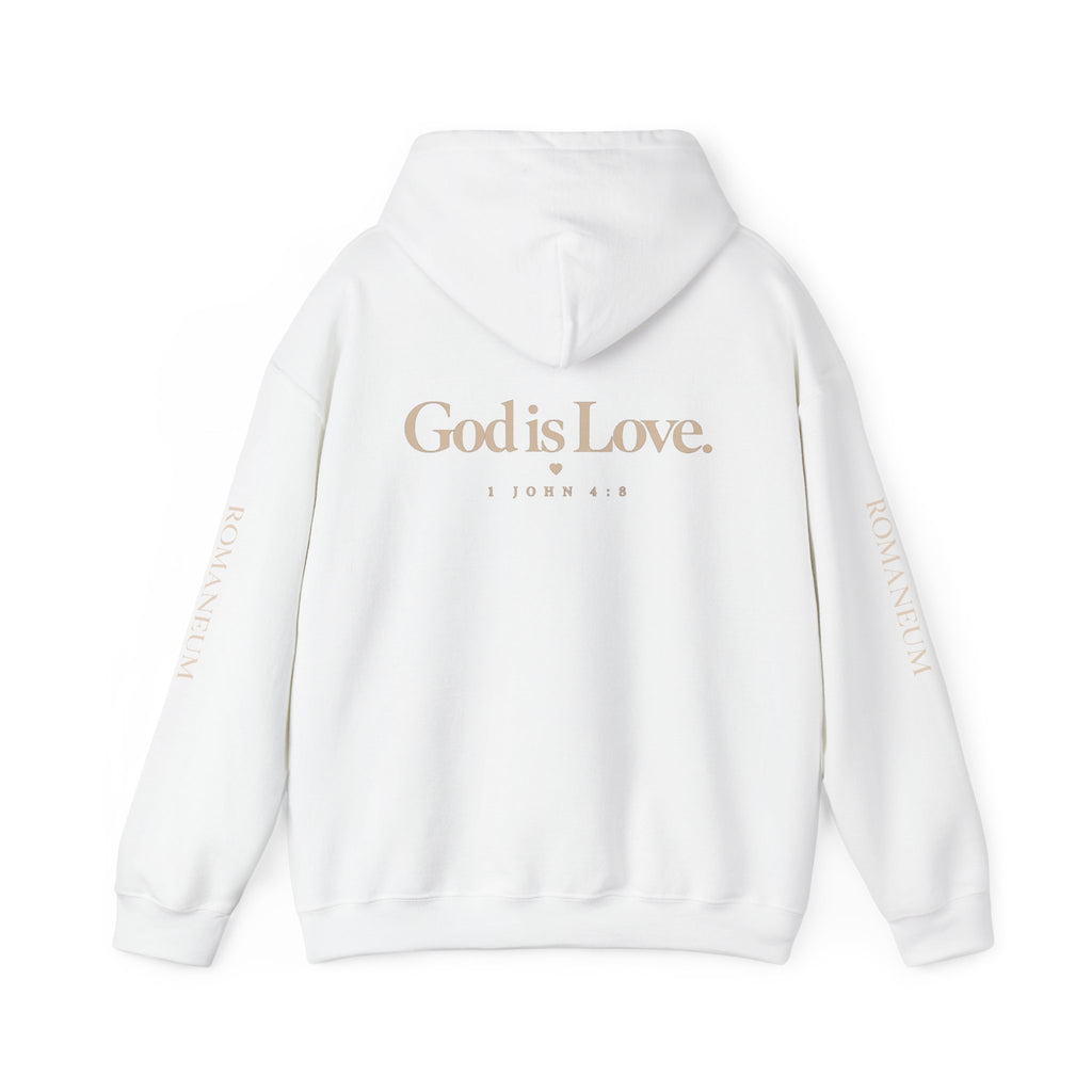 Romaneum Hoodie — "God is Love" Faith Pullover (To Live Is Christ)