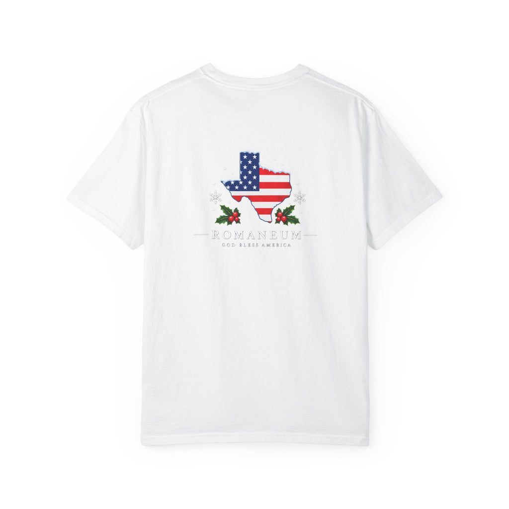 God Bless America Christmas Texas Flag T-Shirt