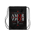 Drawstring Bag — AMOR/ROMA 'God Is Love' Reversible Graphic Gym Sack