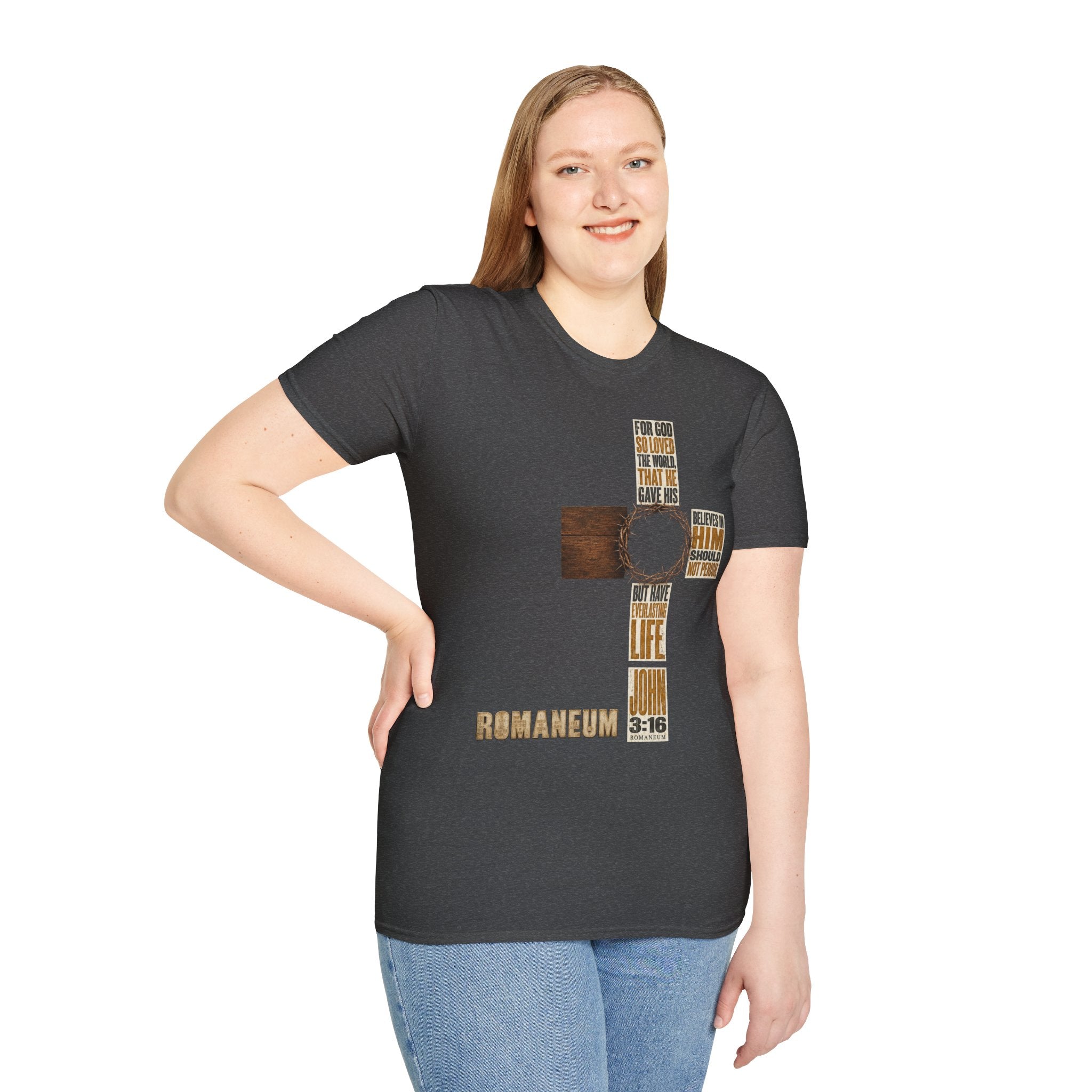 John 3:16 Cross T-Shirt — Faith Tee (For God So Loved)