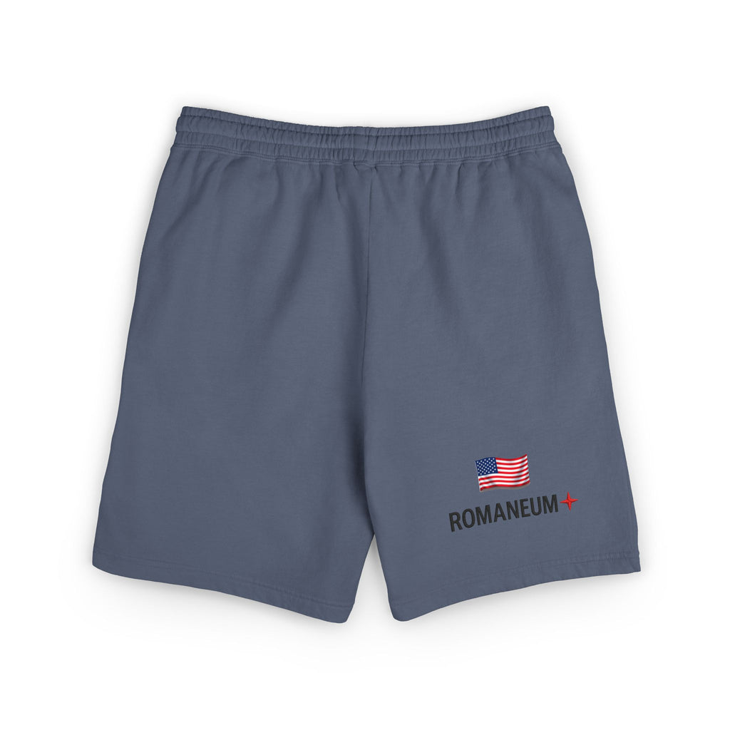 Patriotic Eagle Sweat Shorts — 'Land of the Free' Graphic Cotton Fleece Shorts