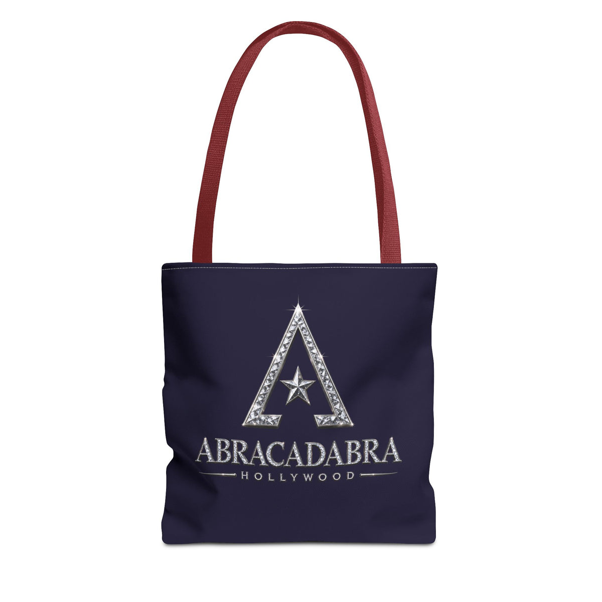 Abracadabra Hollywood Logo Tote Bag — Magic-Themed Navy AOP Tote
