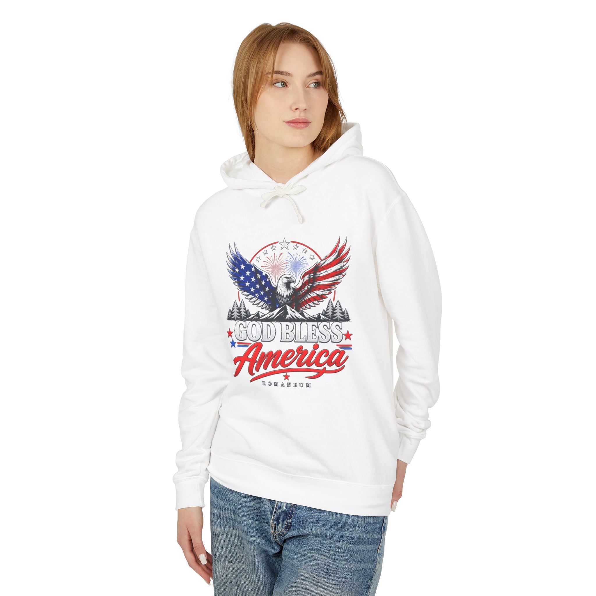 God Bless America Hoodie — Patriotic Eagle Flag Hooded Sweatshirt