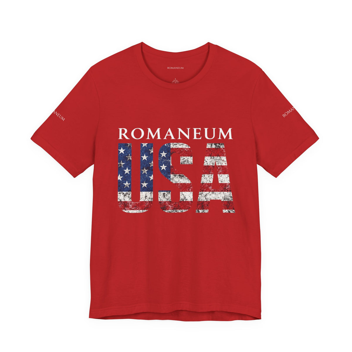 Romaneum USA Flag T‑Shirt — Patriotic American Graphic Tee