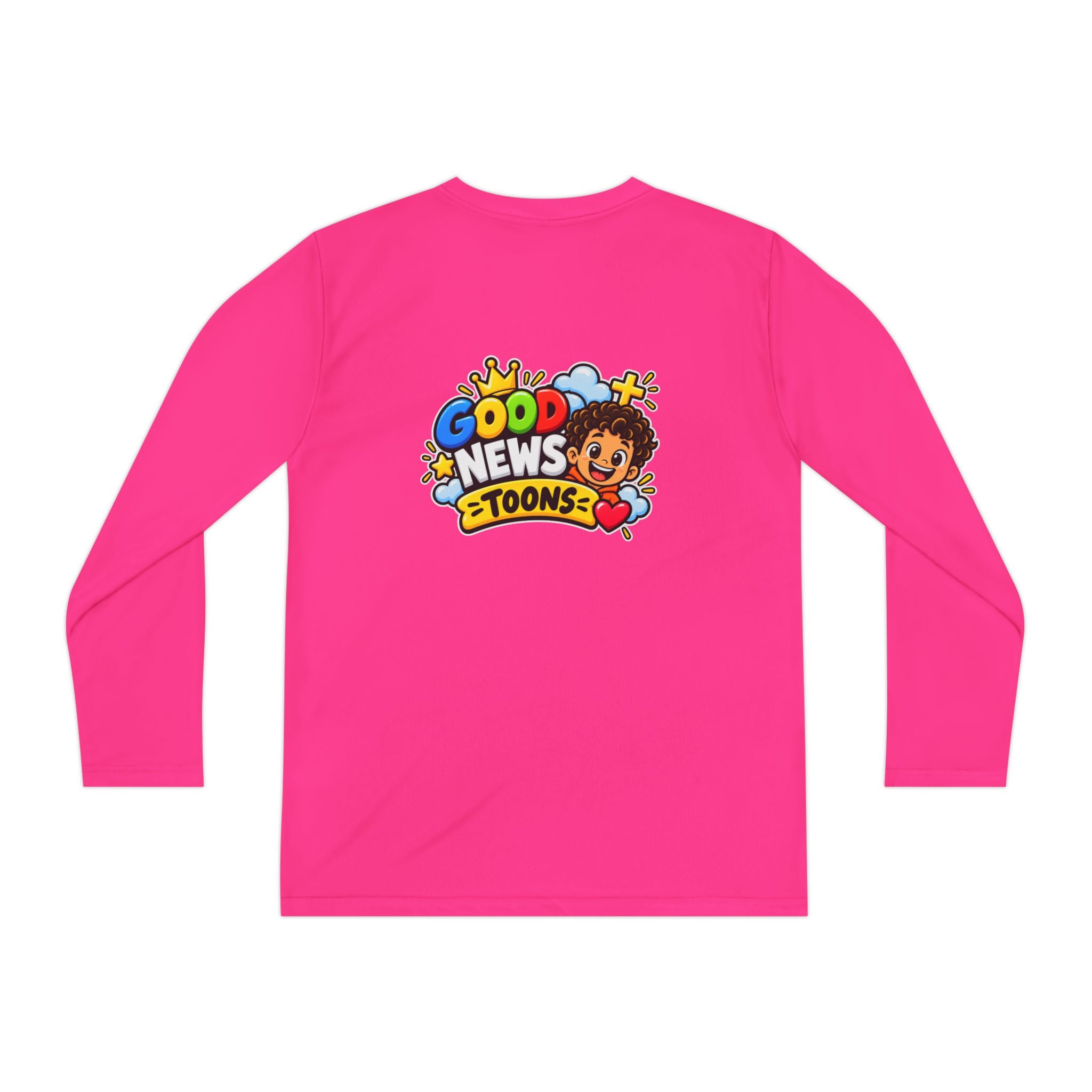 Faith Over Fear Youth Long Sleeve Tee — Good News Toons Graphic